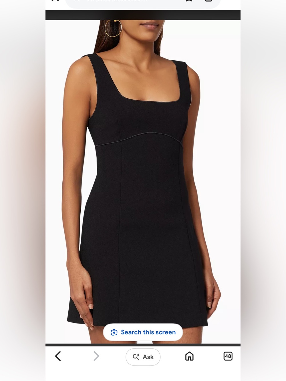 bec + bridge Black Square-Neck Mini Dress size 2